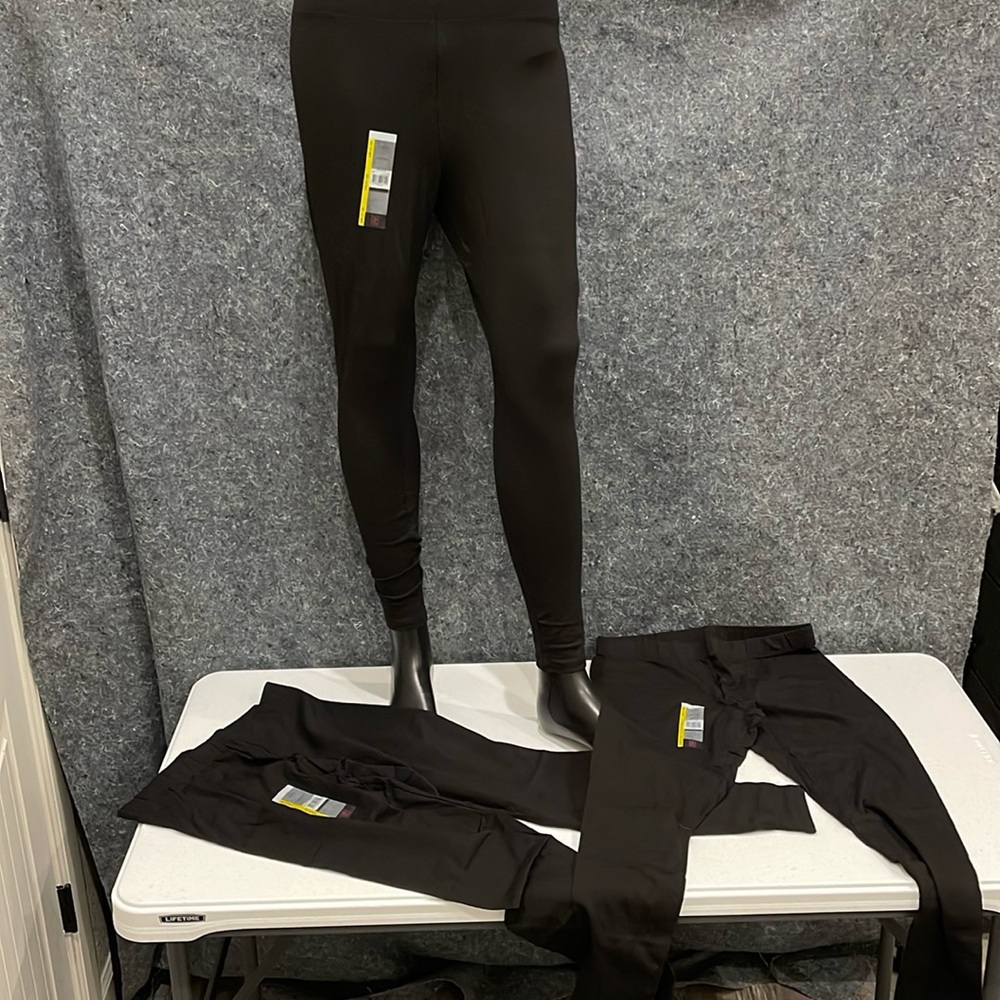 (3) NEW Pairs No Boundries WOMENS LARGE 11-13 Black CUTE Ankle Leggings